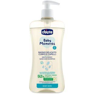 Гель-шампунь Chicco Baby Moments для тіла та волосся з екстрактом вівса, 500 мл &mdash; фото товару